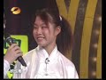Chinese kung fu girls break steel bar on the top of Tofu