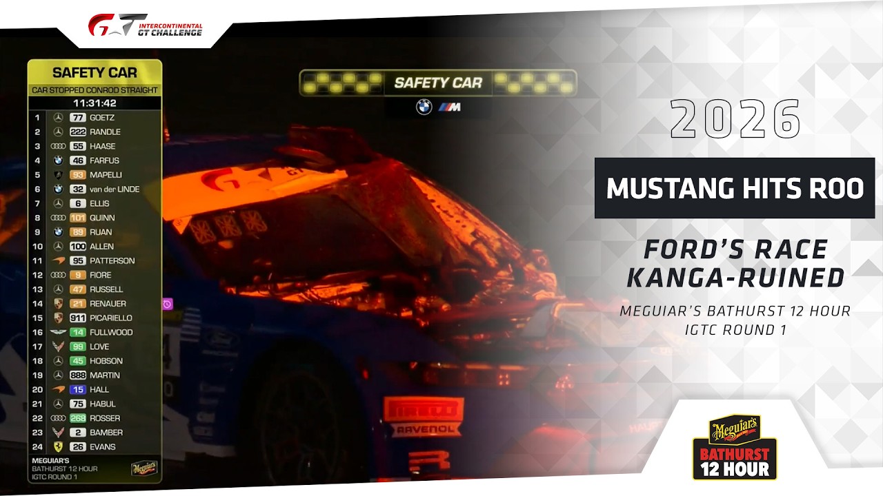 Mustang Has a Collision With a Kangaroo | 2026 Bathurst 12 Hour + #IGTC