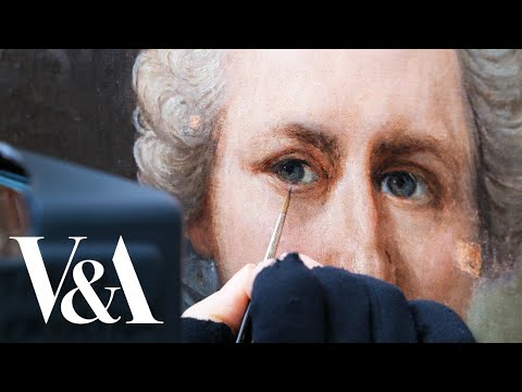 Conserving an 18th portrait and the waistcoat in it