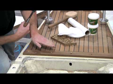 teak - Part 2 of a tutorial from Boatworks Today on how to fabricate and install a small teak deck as a highlight on your boat using materials from Teak Decking Sys...