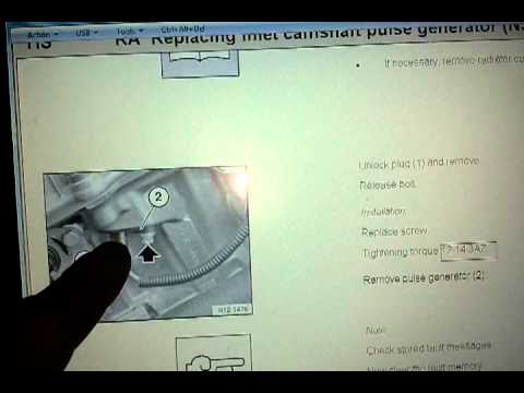 BMW Repair Instructions On How To Replace The Inlet Camshaft Sensor N51 N52 N52k