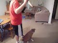 Eva trying to eat a paper towel roll