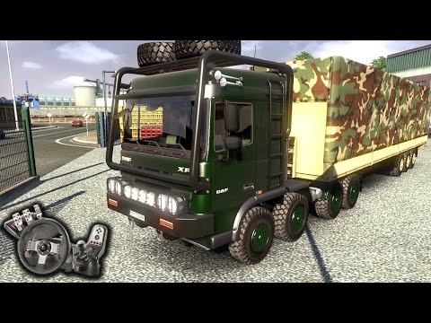 Euro Truck Simulator 2 - DAF Crawler and High Lift - Exército - Com Logitech G27 - RaaVaz