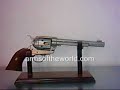 WOODEN STAND GUN & REVOLVER