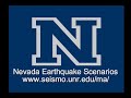 the collaboratory for computational geosciences http://www.seismo.unr.edu/ccog at the college of science, university of nevada, is modeling synthetic earthquake motions through complex geological structures. the simulations are teaching us what we need to know in order to accurately anticipate the ground shaking and other effects of likely earthquakes.

this narrated video presents two scenarios for the same m7.5 earthquake affecting las vegas. in the first, the epicenter of the earthquake is at the southeast end of the fault near the resort of furnace creek, calif., and the fault rupture propagates northwest, away from the city. in the second scenario, the epicenter of the earthquake is at the northwest end of the fault, at ubehebe crater, and the rupture is toward las vegas to the southeast.

the one-minute video presents the the geologic and geotechnical data that went into the model, shows the wave propagation from both rupture scenarios, and compares the peak ground shaking from each scenario in las vegas. the direction of the fault rupture and the location of the earthquake's epicenter turn out to be the most important effects on the level of ground-shaking hazard in las vegas. to see additional earthquake scenarios affecting nevada cities, please visit www.seismo.unr.edu/ma .

the computations were set up and run by undergraduate geological sciences and engineering students in the fall geophysics and geodynamics course at the univ. of nevada, reno. student liz lennox set up the death valley scenarios. john louie, the course instructor, prepared the animations and narrated the video.

the narrated video includes the sound of the synthetic seismic waves, sped up by a factor of ten and used to modulate pink noise, for clarity. the noise modulation makes the waves sound a little like ocean waves lapping at a beach. on the left channel is the sound of a station in amargosa valley, close to death valley. on the right channel is a station in las vegas valley, at the community college of southern nevada, cheyenne campus. being closer to the earthquake, you will hear sounds on the left channel earlier than on the right. additional sound effects were added for illustration.

the wave-propagation animations each last 12 seconds, and they are sped up by a factor of ten over the 120 sec of wave propagation that is simulated. the the initially coherent earthquake energy soon converts to drawn-out horizontal vibrations of energy trapped in the soft sedimentary basins that are sprinkled through this region like the holes in swiss cheese- each basin rings like a gong. this trapped energy has the highest amplitude and presents the greatest shaking hazard to las vegas. though the trapped energy looks like noise, these synthetics have clean viscoelastic wave propagation with no noise or stochastic effects added.

the animations showing the wave propagation illustrate the trapping and amplification well. as in the graphic on the right, each frame of the movies present a map of 3-component ground motions for the region on the map. the movie frames are 281 km wide from nw to se and 251 km high from sw to ne. the three primary computer display colors of red, green, and blue (rgb) are used to represent the three directional components of ground vibration x, y, and z, respectively. each color is given an intensity related to the intensity of shaking motion in the respective direction. where there is no color, and you can just see the gray shaded-relief of the basin model, there is very little ground motion; red is motion in the x direction (east, horizontal on the screen); green is motion in y (north, vertical on the screen); and blue is motion in z (in and out of the screen). where shaking directions combine, the colors combine according to the rules of colored light- yellow indicates combined horizontal motion (relative to the ground) of x and y, adding red and green light, so could be north-south or east-west. white color, adding red, green, and blue all together, indicates high-intensity shaking on all components, including up and down. with these colors, p waves will be mostly blue, s waves red, green, or yellow; and the rayleigh surface wave is identifiable by having blue up-down motion between the red, green, or yellow radial motions (elliptical particle motions).

the wave propagation movies were created with the help of the software listed on the creating wave-propagation movies page http://www.seismo.unr.edu/ftp/pub/louie/convimage/.
