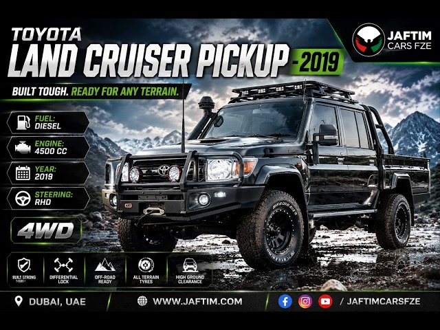 Toyota Land Cruiser Pick Up 2019 | 4.5L DIESEL | MT | RHD | DOUBLE CABIN | ROOF RACK WITH LED LIGHTS | ARB BULL BAR WITH HEAVY video