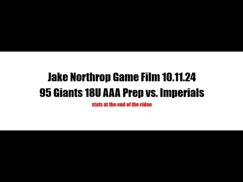 Jake Northrop Game Film 10.11.24