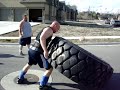TIRE FLIP (780 LBS) X 4 Flips 30 SEC FLAT! TIRE FLIP (780 LBS) X 4 Flips 30 SEC FLAT!