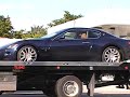 Maserati Granturismo On a Flatbed tow Truck