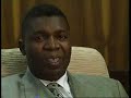 feb 1996
violence in south africa is a problem for whites and blacks, at every level of society.

hospitals deal with a constant flow of victims. one man lies on a pillow soaked in blood. under his bed - a pool of blood. jessie duarta, minister of safety and security in the gauteng province, claims that the present government is the first to admit to a crime problem. everyone blames high crime rates on high unemployment. in prison, a young white man says he will turn to crime again if he fails to get a job when he is freed. police patrol the streets always with a gun in their hand. it is the only way to survive. white middle class families live in high security compounds. there children can play safely in neat gardens behind airy, red brick houses. professor eddie wolff, a specialist in trauma, warns that if the government does not deal effectively with crime, will witness the advent of vigilante groups. people will take the law into their own hands and south africa will enter another phase of 'traumatisation'