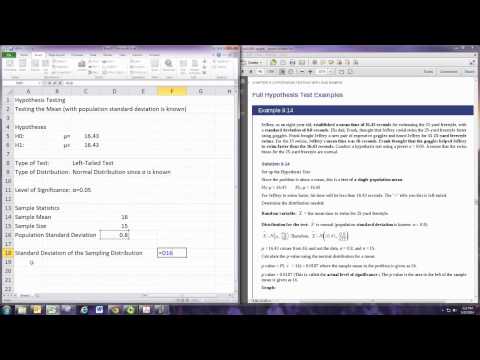 how to use z test in excel