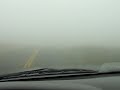 Driving through clouds on the Blue Ridge Parkway in North Carolina.