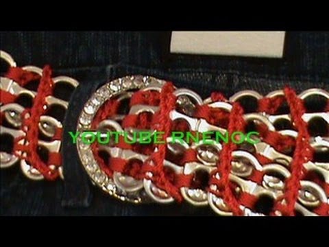 2 DE 3 COMO TEJER CINTURON CON ARILLOS DE LATA GANCHILLO CROCHET