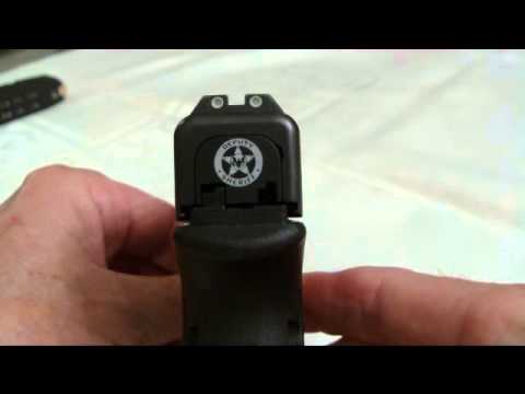 grip - Showing the back plate for my Glock 23 Gen4 that says Deputy Sheriff. Got it from NDZPerformance. Made of billet aluminum and is laser etched Cost $20. Also ...
