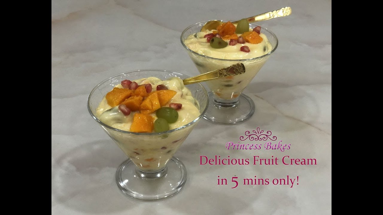 Fruit Cream - A healthy and Delicious dessert in 5 minutes