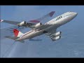 Rome to London - JAL 747 PMDG