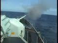 Belgian Navy firing 100mm canon in NATO exercise
