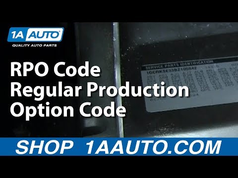 What is an RPO Code (Regular Production Option Code),...