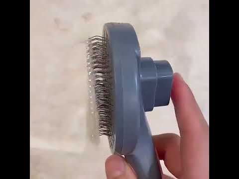 Pet Comb Stainless Steel One Button  Cat Grooming Brush