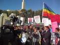 Los Angeles LDS Mormon Temple - Gay protest takes on one guy.