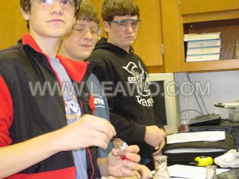 Eastern High Chemistry Students performing experiments.