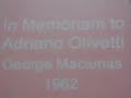 George Maciunas: In Memoriam to Adriano Olivetti