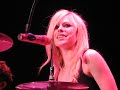 avril lavigne live in chicago march 21st 2008, playing drums on the song runaway.  video taken from front row seats.