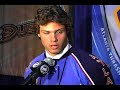 Zach Bogosian speaks to the media