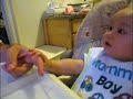 Baby cranking harley's engine