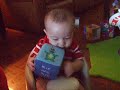 Ethan playing with blocks