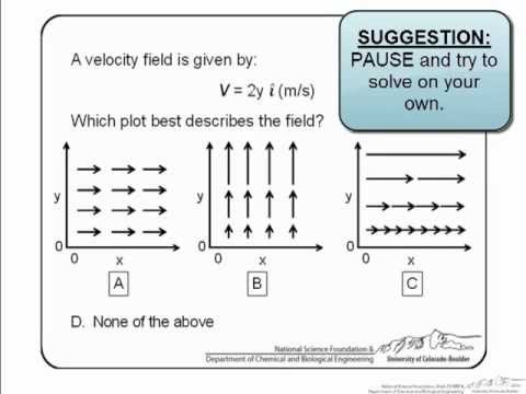 streamlines - Conceptual visualization of velocity fields and how to determine streamline equations given velocity fields.