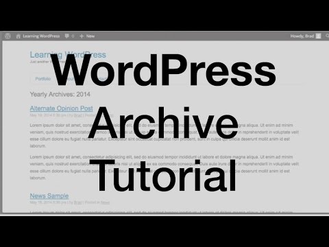 how to archive in wordpress