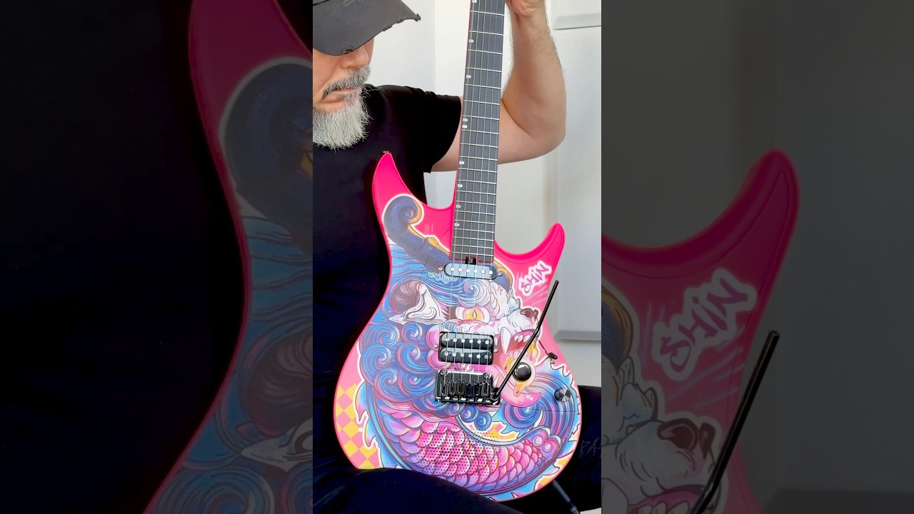Pink Panther Goes Metal – Enya Inspire Dragon Flame Electric Guitar