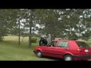Ninja bumped by a red Vw Golf 1992