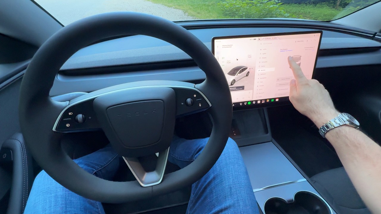 TESLA MODEL 3 RWD Standard 2026 - how to RESET the TIRE PRESSURE MONITORING SYSTEM
