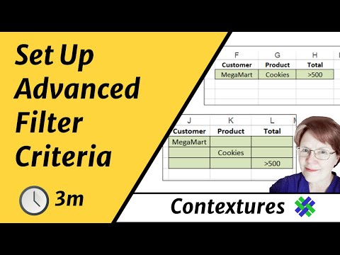 how to define criteria in excel