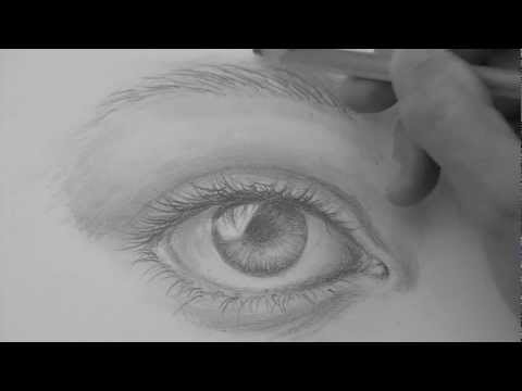 How to draw a realistic eye  eyebrows step by step pencil shading no time lapse