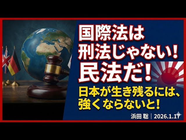 浜田聡が国際法は刑法ではなく民法に近い性質を持つと解説