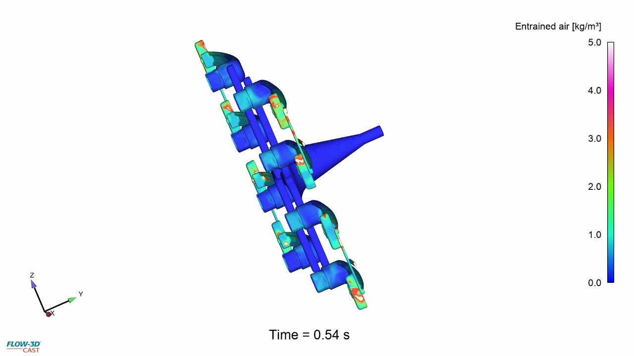 Filling of a Zinc Die Casting | FLOW-3D CAST