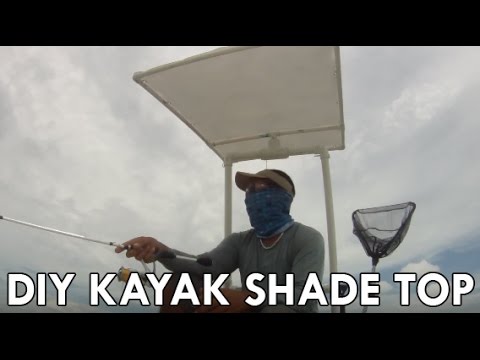 diy kayak shade top and night fishing rig hobie kayak sailing kit 