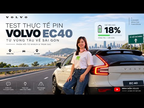 Test Thực Tế Pin Của Volvo EC40 Từ Vũng Tàu Về Sài Gòn| Phản hồi từ Khách & Trạm Sạc| 0965637902