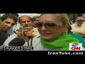 At an event today, July 22, 2009 organized by long time political prisoner of the isalamic regime Akbar Ganji, dozens of Iranian celebrities and notable citizens start a hunger strike in front of the United Nations building in New York City. Googoosh is interviewed by CNN Iranian reporter and mobed by supporters.
