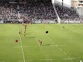 in october 2006, tana umaga joined toulon rugby club for 3 months.
he arrived from wellington only 3 days before this first match. with a 24 hours jet lag on his legs. and he will score the winning try in a strnog madness noise (viewable on another video). 
this is just the players entering on the field, and the toulon fans shout, the local 
