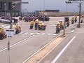 A demonstration by the instructor of the training school of the motorcycle. A place is Fushimi of Kyoto. The name of the training school is Fushimi technical center.