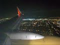 Southwest 737-700 landing in San Diego at night