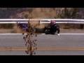 Motorcycle Crash - Yamaha R6 Lowsides into Guardrail on Mulholland Hwy