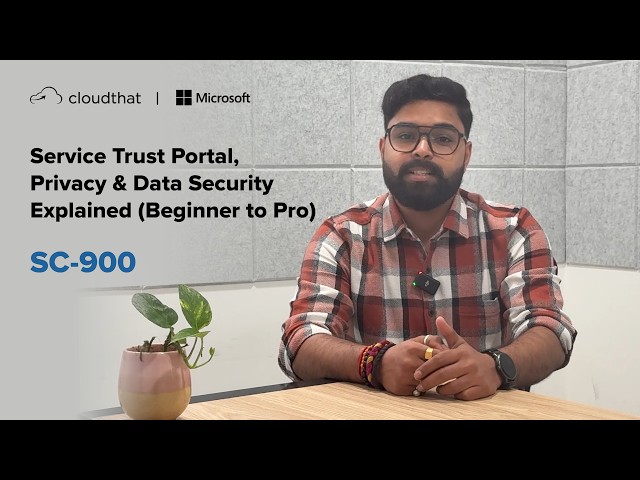 Want to understand how Microsoft builds trust through privacy, transparency, compliance, and data protection?

In this SC-900 training session, we explore one of the most important topics in Microsoft Security, Compliance, and Identity Fundamentals: the Service Trust Portal, Privacy Principles, and Data Security Concepts.

Whether you're preparing for the SC-900 Certification Exam, starting a career in cybersecurity, working in IT, or simply looking to understand Microsoft's approach to trust and compliance, this session provides a clear and practical explanation of the concepts you need to know.
Microsoft's Service Trust Portal plays a critical role in helping organizations understand security, compliance, privacy, and transparency across Microsoft cloud services. Understanding these trust fundamentals is essential for professionals working with Microsoft 365, Azure, security solutions, governance frameworks, and cloud technologies.

In This Video, You'll Learn:
✅ What the Microsoft Service Trust Portal is and why it matters
✅ How organizations use the Service Trust Portal for compliance and auditing
✅ Core Microsoft privacy principles and data protection practices
✅ Understanding transparency in Microsoft cloud services
✅ Key data security concepts and trust fundamentals
✅ How Microsoft protects customer data across its cloud ecosystem
✅ Compliance and governance fundamentals relevant to SC-900
✅ Important exam concepts and real-world applications
✅ Best practices for understanding Microsoft trust and security frameworks

Who Should Watch This Video?
✔ SC-900 Certification Aspirants
✔ Students Interested in Cybersecurity
✔ IT Administrators and Support Engineers
✔ Security and Compliance Professionals
✔ Azure and Microsoft 365 Learners
✔ Cloud Computing Enthusiasts
✔ Anyone Interested in Microsoft Security Fundamentals
 
#SC900 #MicrosoftSecurity #MicrosoftCompliance #MicrosoftSecurityFundamentals #CyberSecurity #DataSecurity #Microsoft365 #AzureSecurity #CloudSecurity #MicrosoftCertification