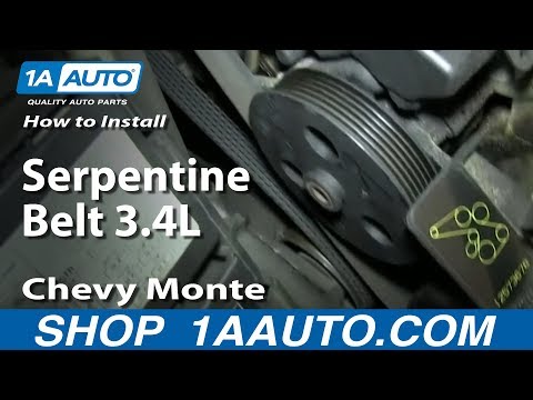 How To Install Replace Serpentine Belt 3.4L 2000-05 Chevy Monte Carlo