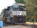 2697 SD70M-2 [w/ powerful K5LLA],9290 D9-40CW, 3366 SD40-2, hauling small 35 car mix. Northbound from Harrington.