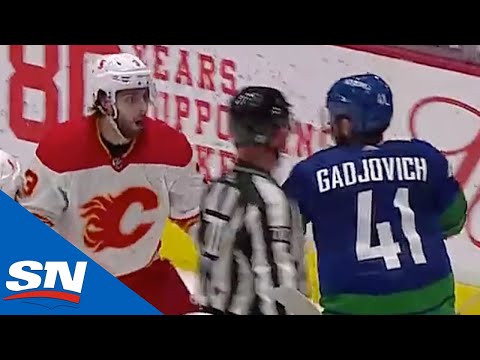 Connor Mackey - Fight in NHL Debut